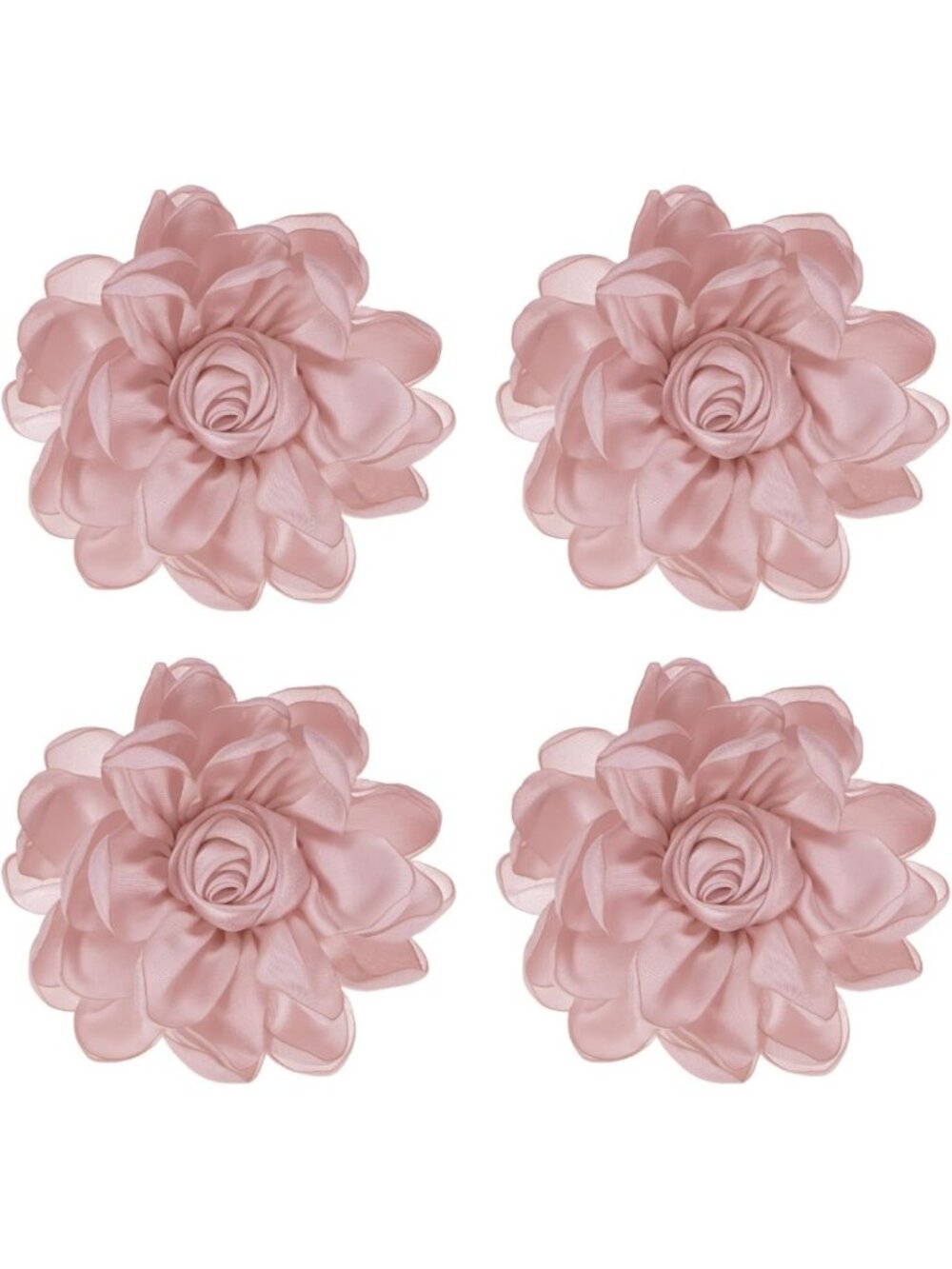 Dainty Satin Rose Flower Brooches & Pins for Women - Big Camellia Hair Clips for